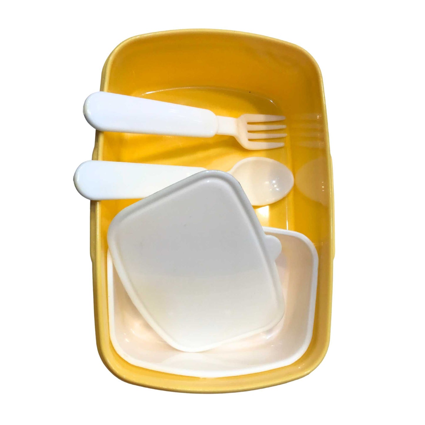 Plastic 2 Part Lunch Box With Fork & Spoon For Kids