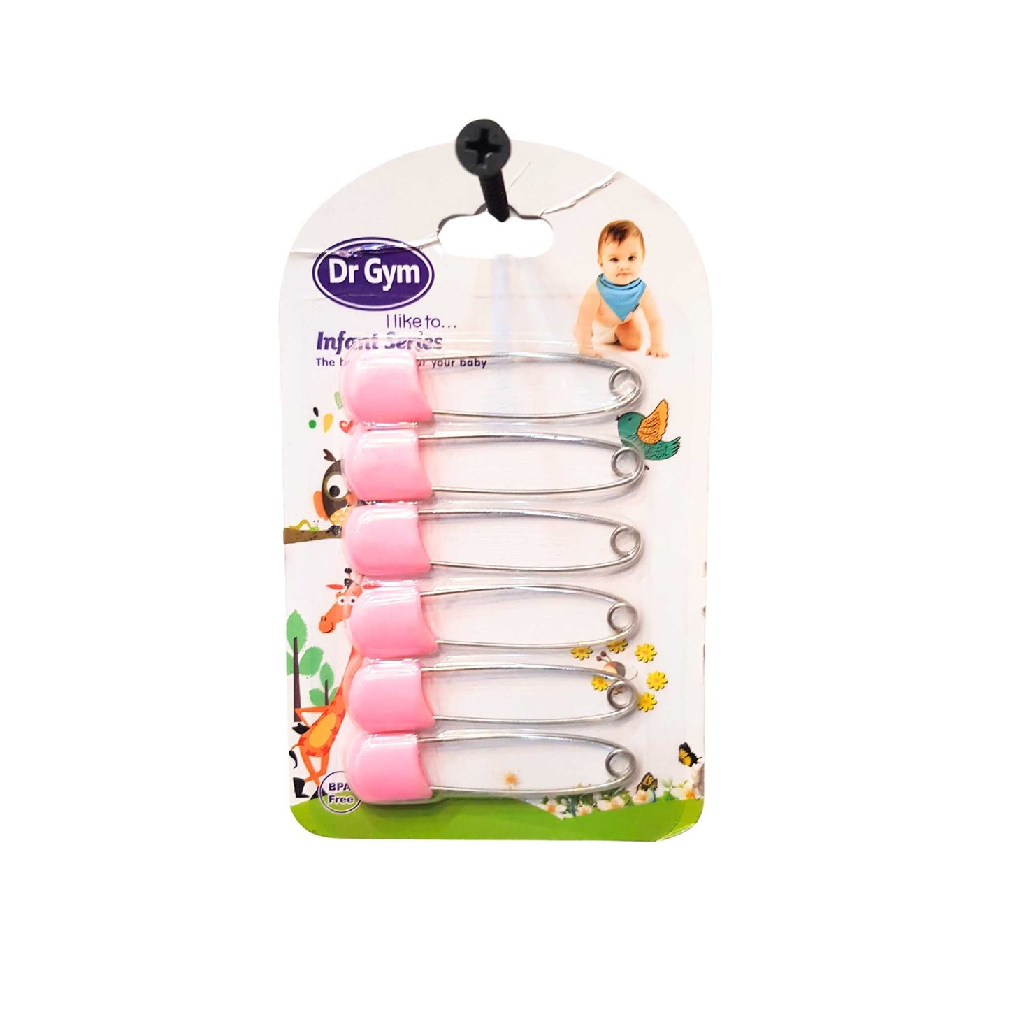 Dr Gym - Newborn Safety Pins Pack of 6 Multicoloured
