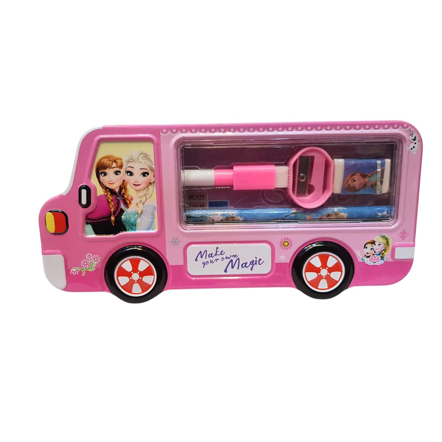 Metal Pencil Box Car Shape Geometry