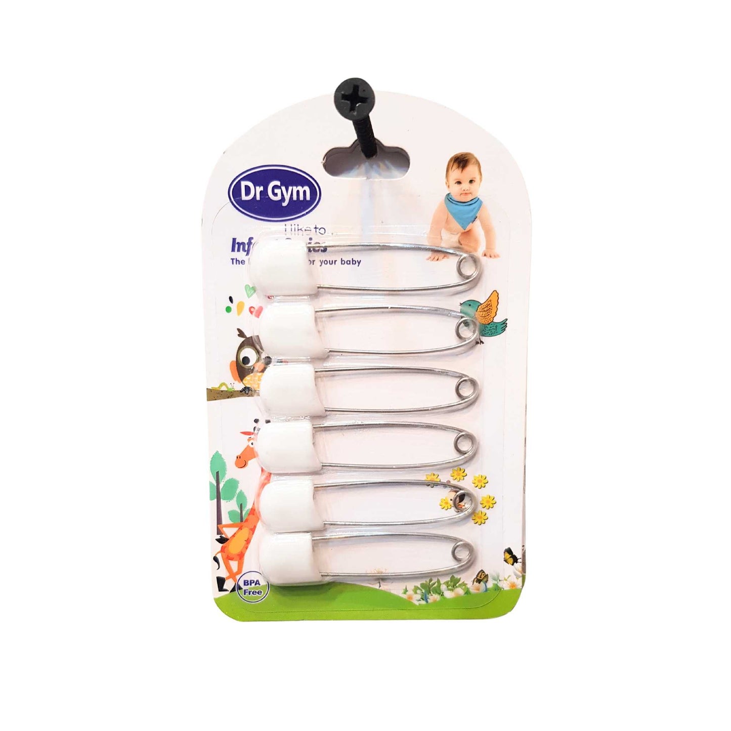 Dr Gym - Newborn Safety Pins Pack of 6 Multicoloured