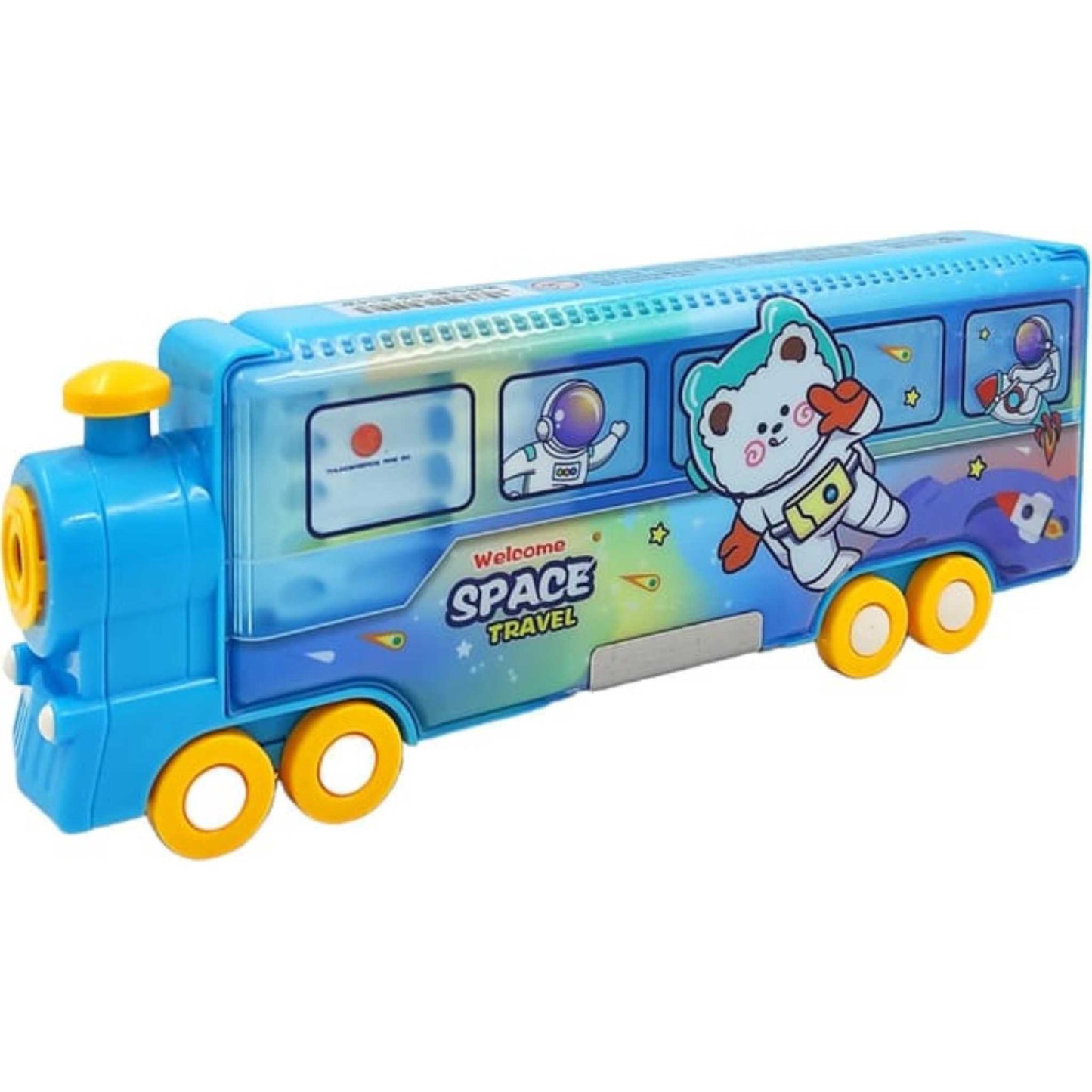 Train Shape Pencil Box with Space Theme