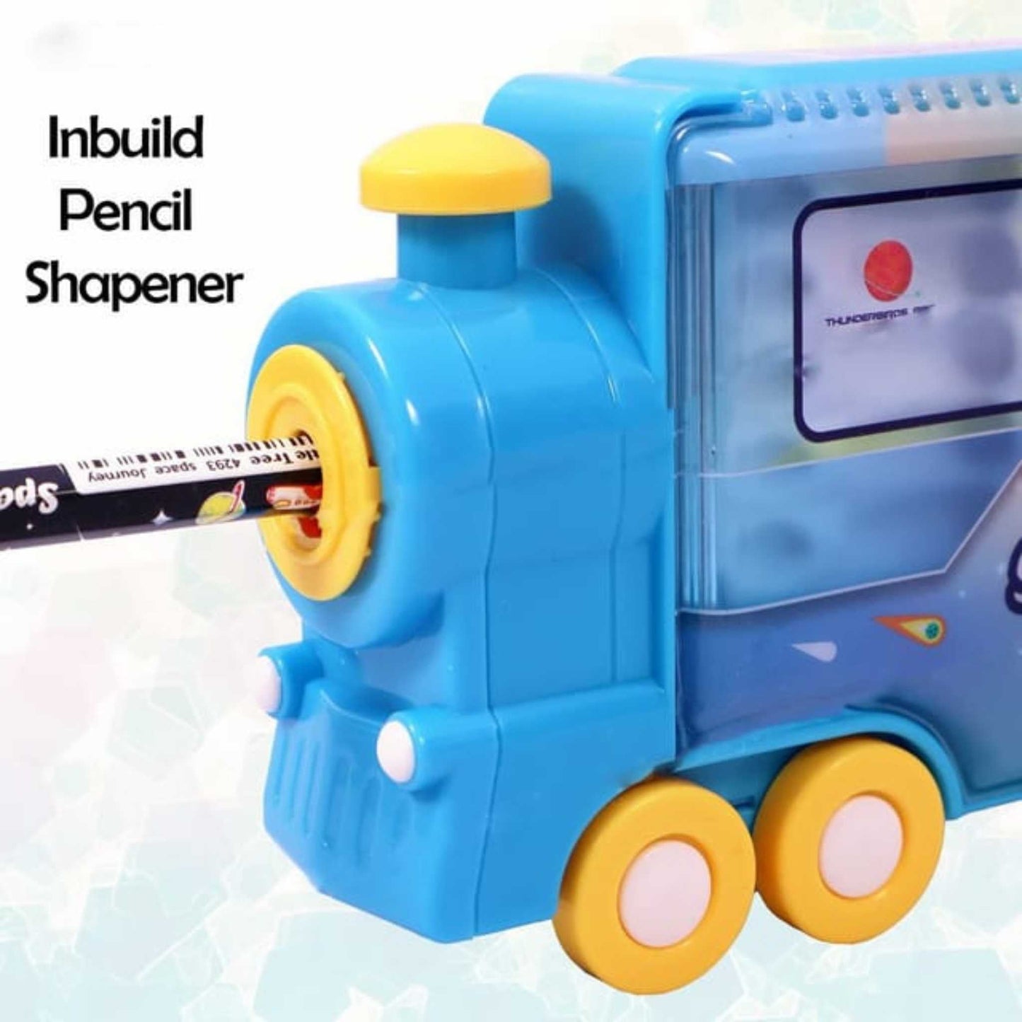 Train Shape Pencil Box with Space Theme