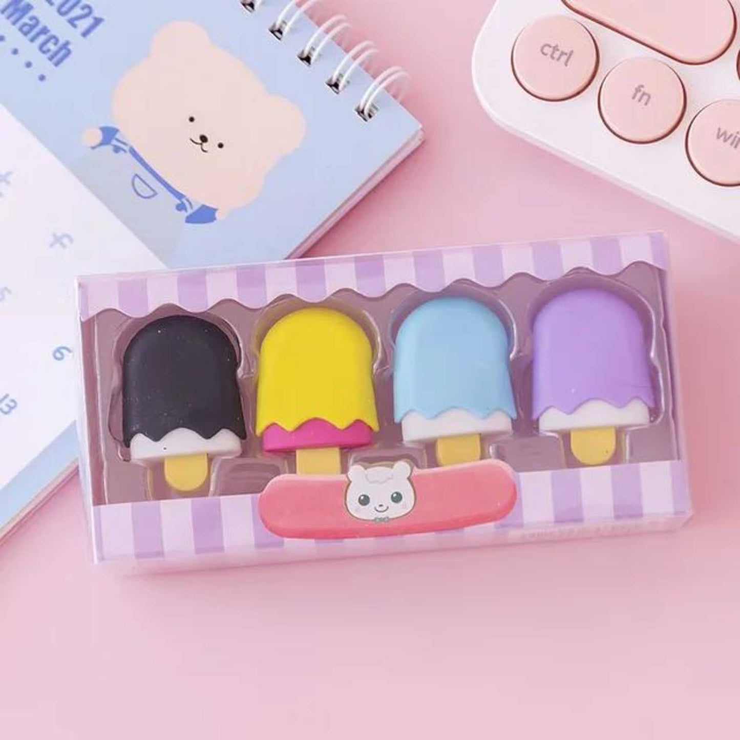 Bear Cake Shop Eraser 4 PCS Set