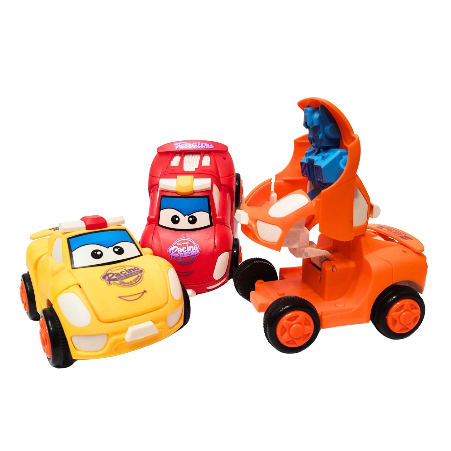 Mini Racing Friction Toy Racing De-Forming Car to Robot/ Push N Go Toys for Kids