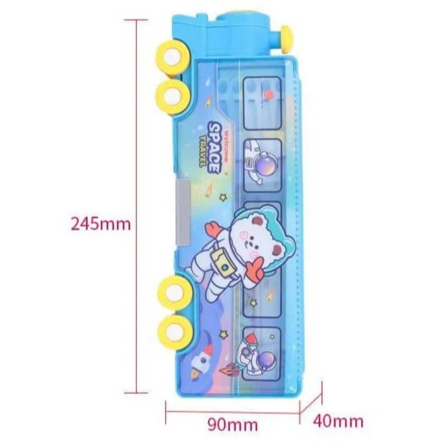 Train Shape Pencil Box with Space Theme