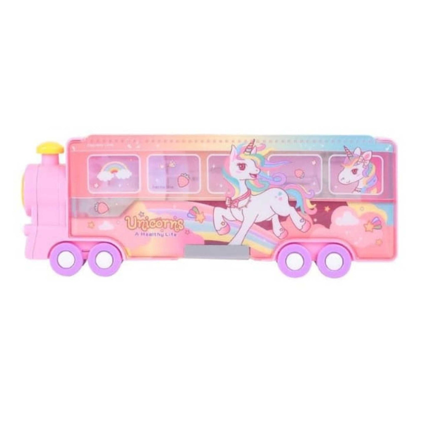 Train Shape Pencil Box with Space Theme