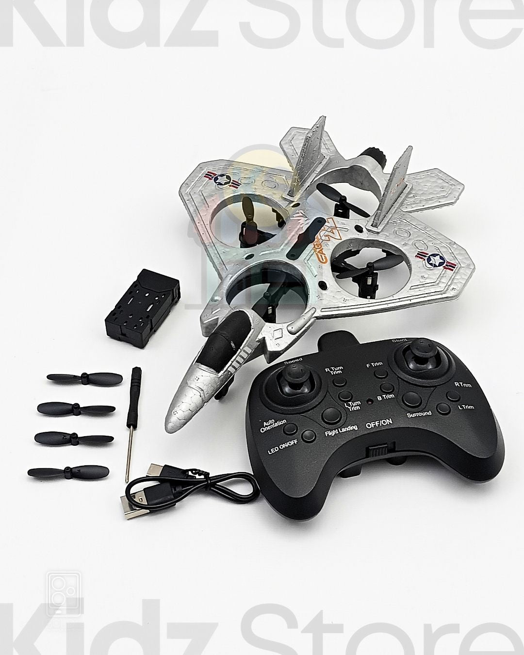 FIGHTER JET PLANE DRONE WITH TYRES GYRO TYPE REMOTE