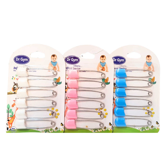 Dr Gym - Newborn Safety Pins Pack of 6 Multicoloured