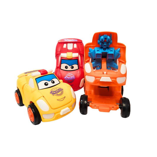 Mini Racing Friction Toy Racing De-Forming Car to Robot/ Push N Go Toys for Kids