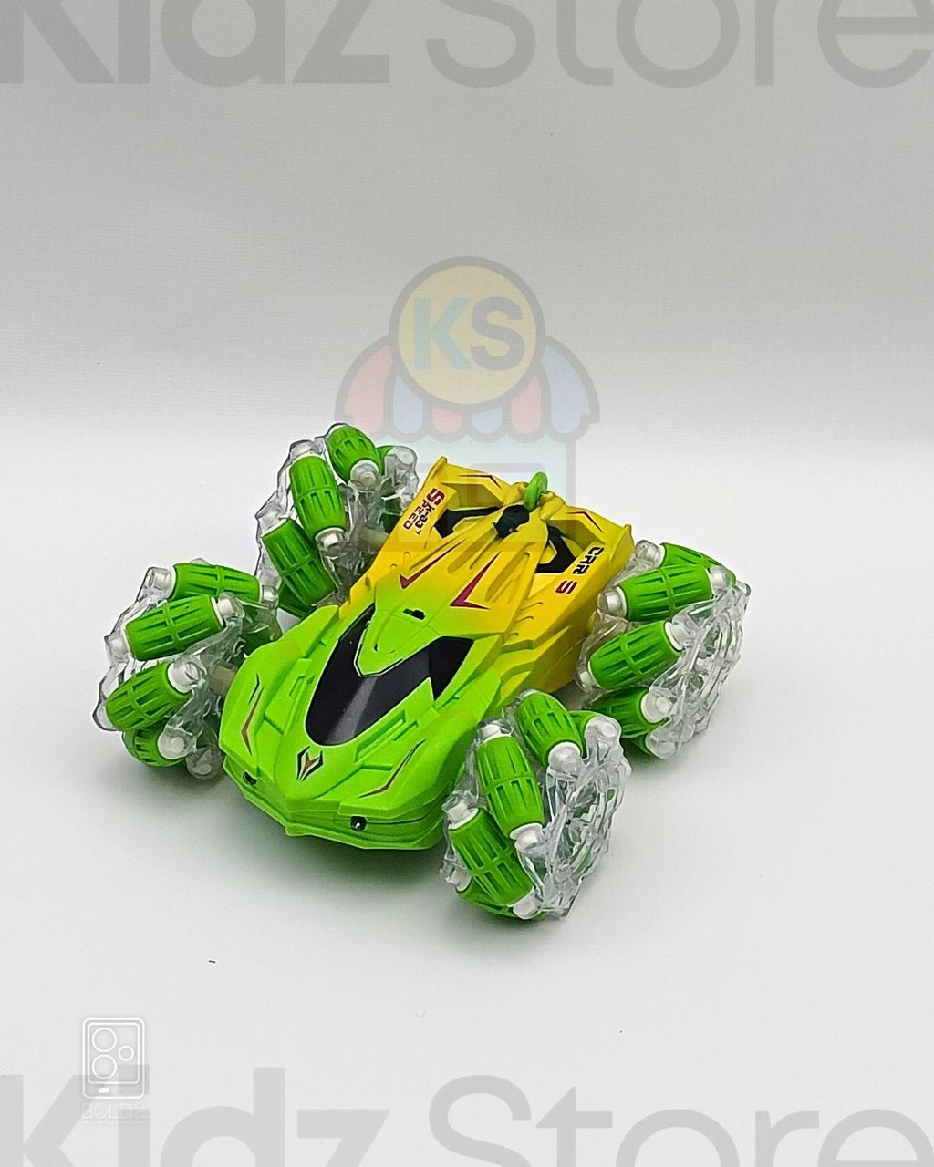 STUNT CAR TWO SIDED 360 ROTATE MIST SPRAY  DUAL CONTROL REMOTE / WATCH