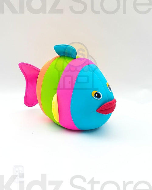 Colorful fish-shaped toy on a white background with 'Kidz Store' branding.