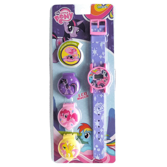 Toy Watch Set for Children, My Little Pony, 3 Protective Covers, Multicoloured, Silicone